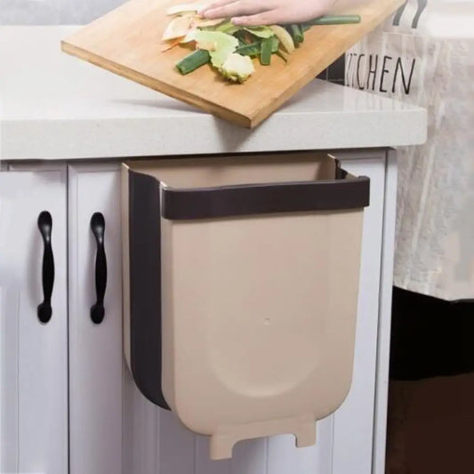 Wall-Mounted Foldable Trash Bin – 9L Expandable Kitchen Bin