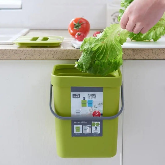 Wall-Mounted Hanging Trash Bin – Space-Saving Waste Basket
