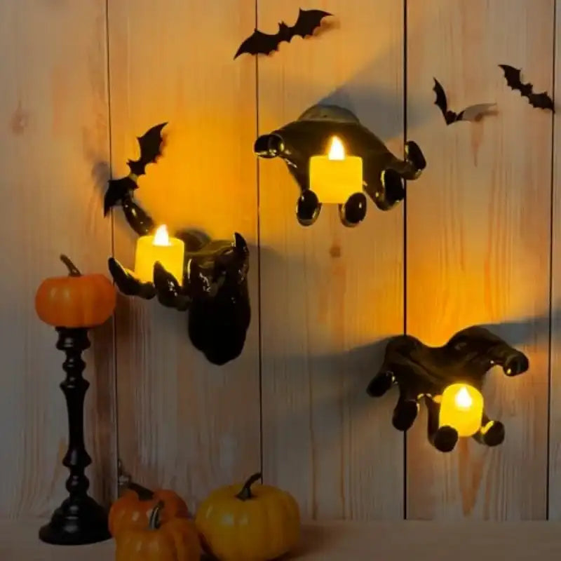 Wall-Mounted Creepy Hand Candle Holder -  Hand Wall Decor