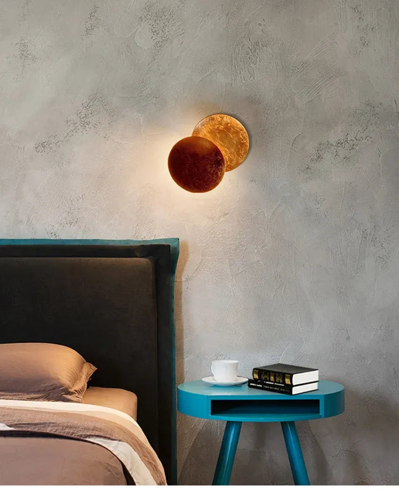 Moon Eclipse LED Wall Sconce – Modern Gold Round Lamp