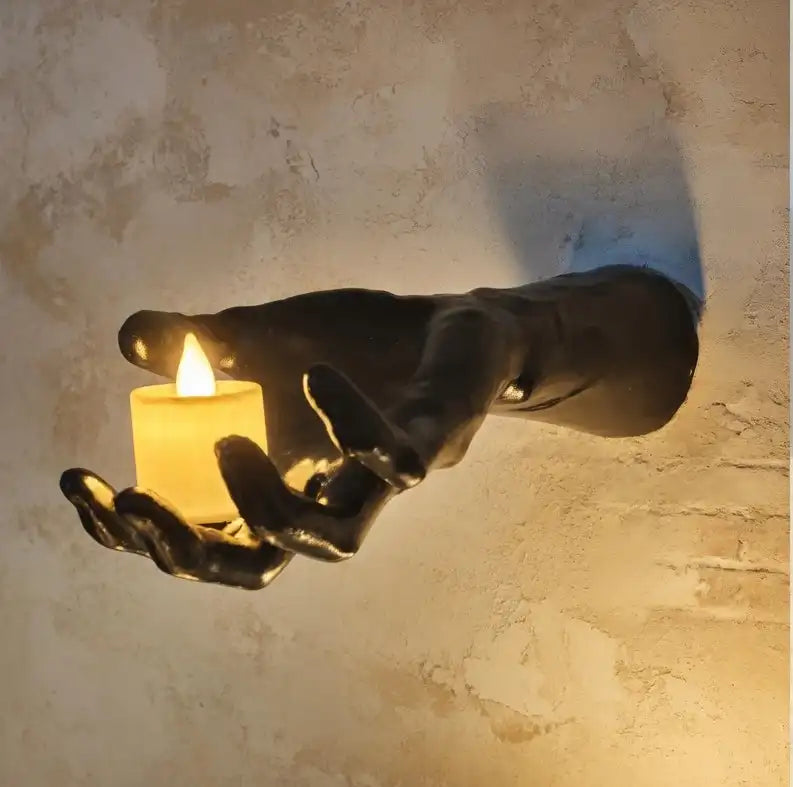 Wall-Mounted Creepy Hand Candle Holder -  Hand Wall Decor
