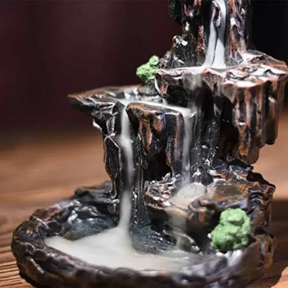 Waterfall Monk Incense Burner – Ceramic Backflow, 10 Cones