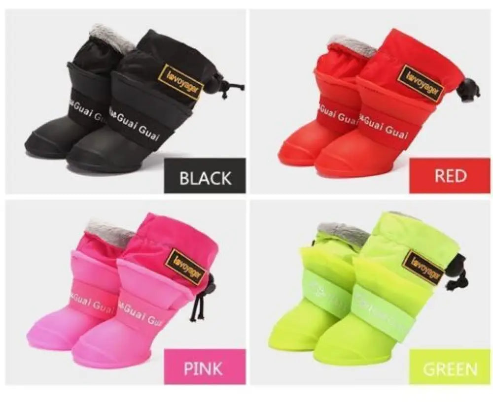 Waterproof Dog Rain Boots – Silicone Fleece