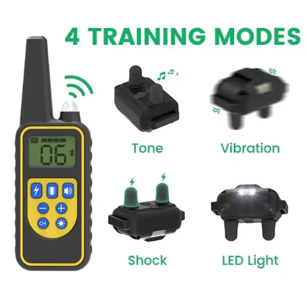 Waterproof Dog Training Collar – 2600FT, 4 Modes, 1–3 Dogs