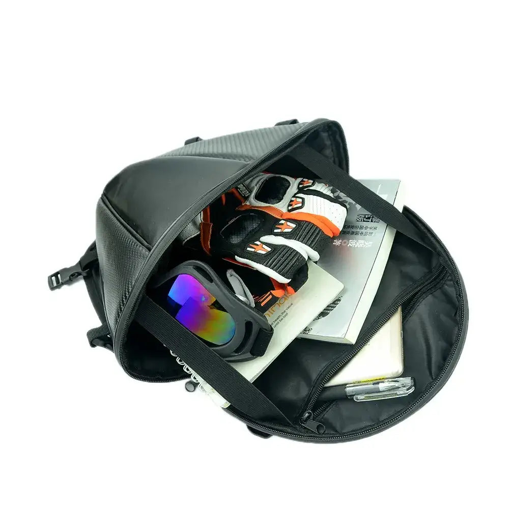 Waterproof Motorcycle Tail Bag – PU Leather, Saddle Rear Seat