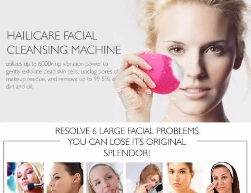 Waterproof Silicone Facial Cleansing Brush – Sonic, USB