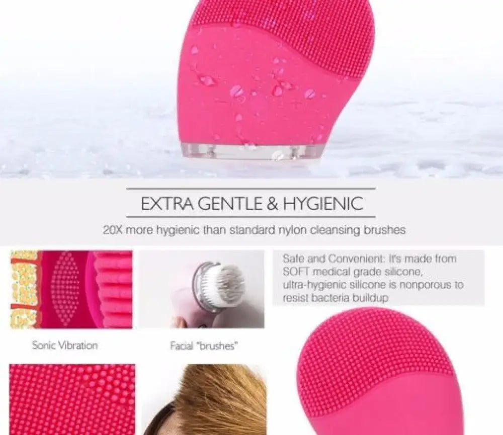 Waterproof Silicone Facial Cleansing Brush – Sonic, USB