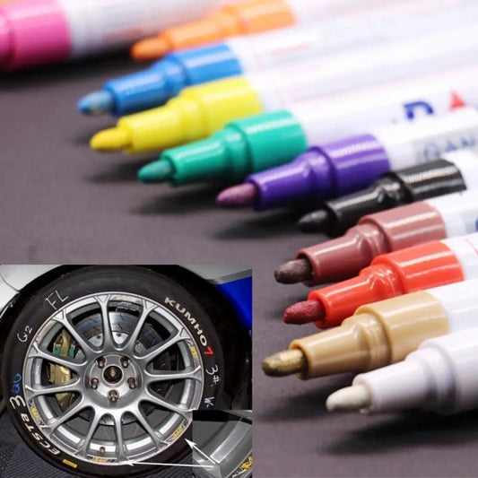 Waterproof Tire Paint Pen – 12 Colors, Odor-Free, Non-Toxic