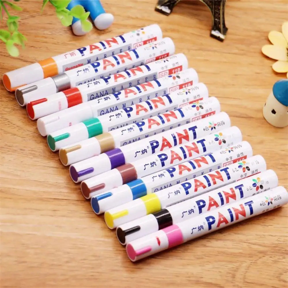 Waterproof Tire Paint Pen – 12 Colors, Odor-Free, Non-Toxic