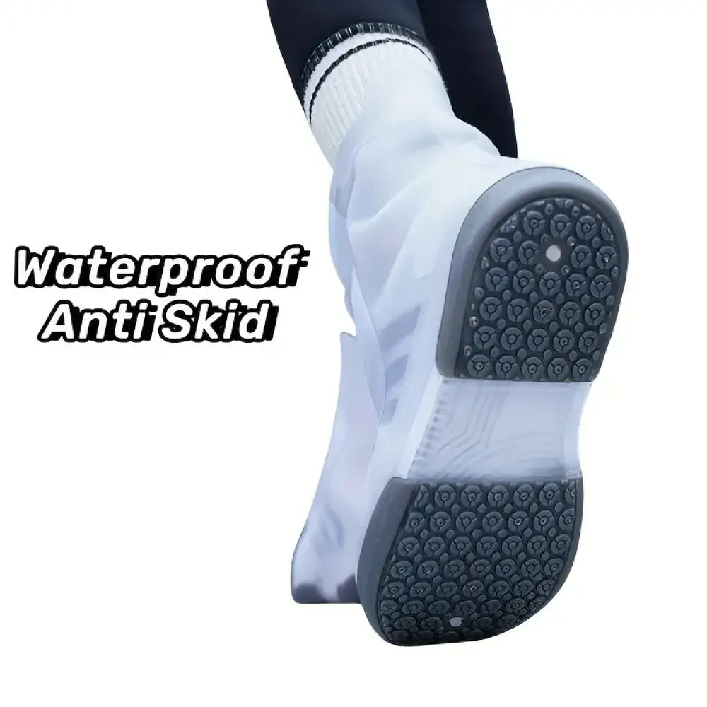 Waterproof Two-Tone Shoe Covers – Reusable, Anti-Skid, Button