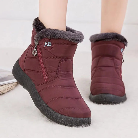 Waterproof Women’s Fleece Winter Boots – Fur Lined, Anti-Slip