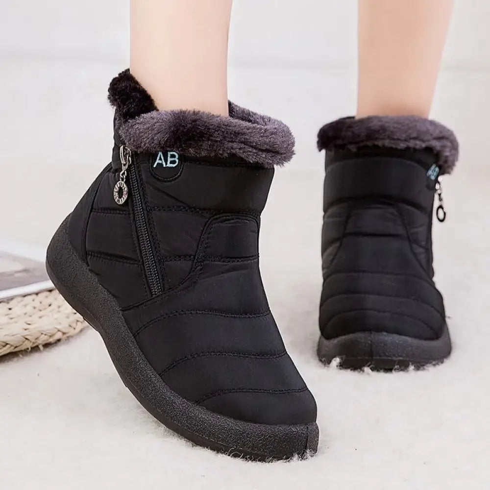 Waterproof Women’s Fleece Winter Boots – Fur Lined, Anti-Slip