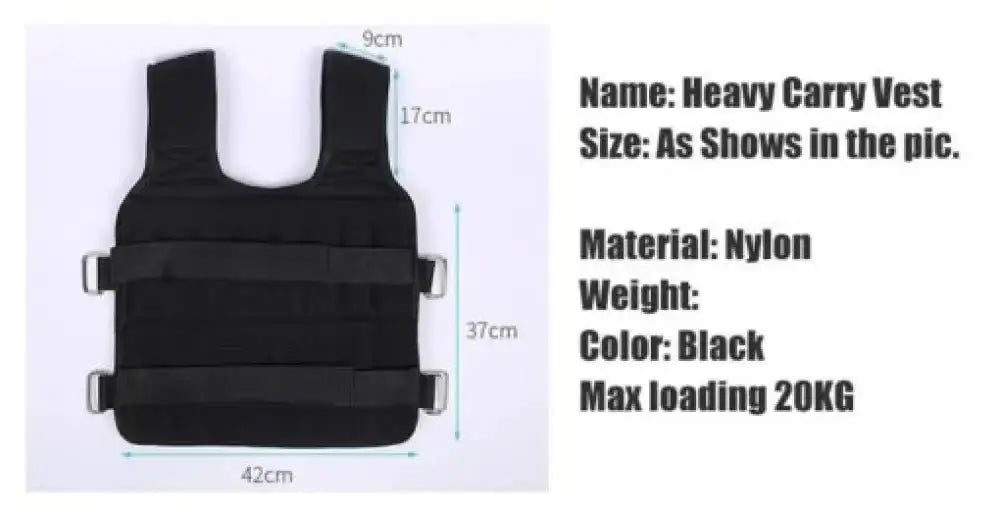 Weight Vest 30kg – Adjustable, 32 Bags, Oxford Fabric