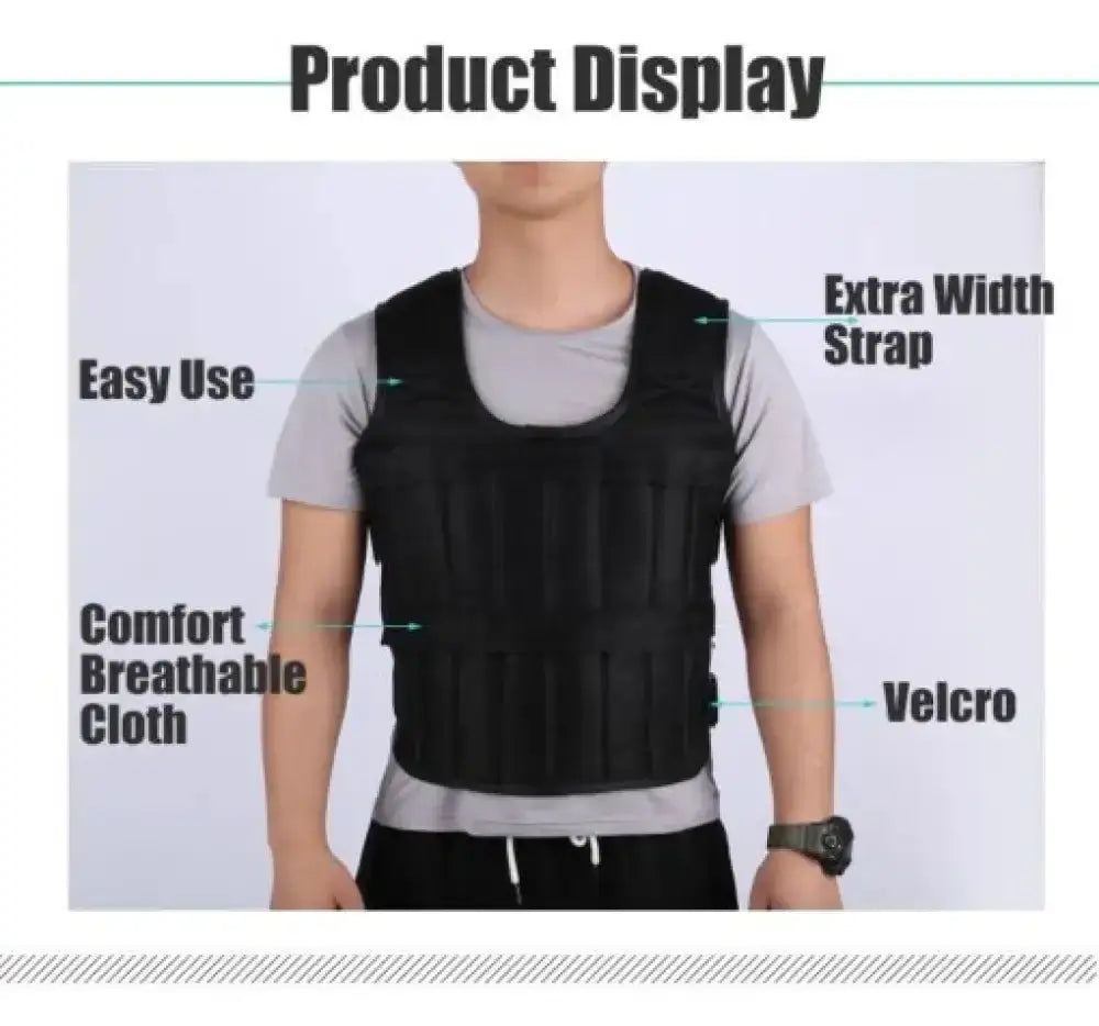 Weight Vest 30kg – Adjustable, 32 Bags, Oxford Fabric
