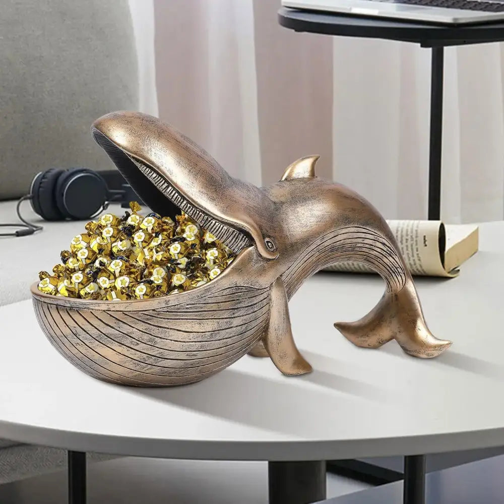 Whale Statue Big Mouth Container – Funny Resin Desk Organizer
