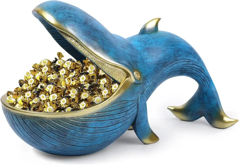 Whale Statue Big Mouth Container – Funny Resin Desk Organizer