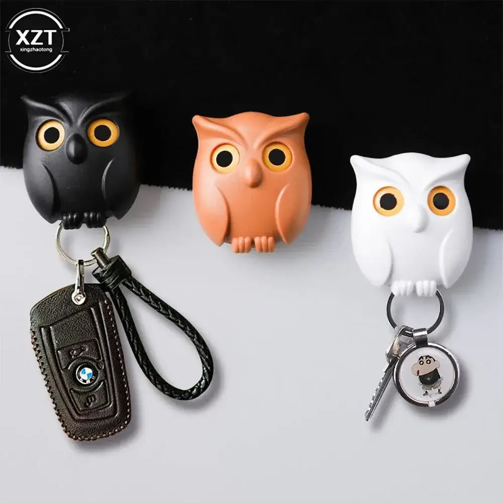 Whimsical Owl Wall Organizer – Magnetic Key Holder, LED Eyes