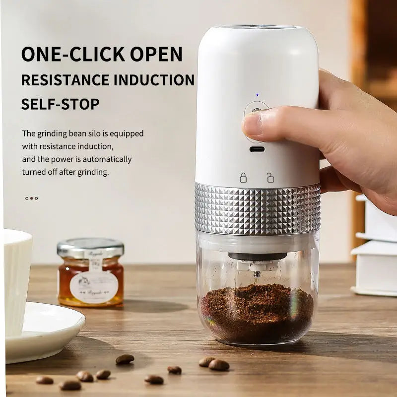 Portable Electric Coffee Grinder – Adjustable Ceramic Burr USB Mill