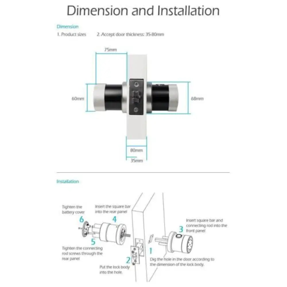 WiFi Fingerprint Smart Door Lock – 5-in-1 Access, App Control