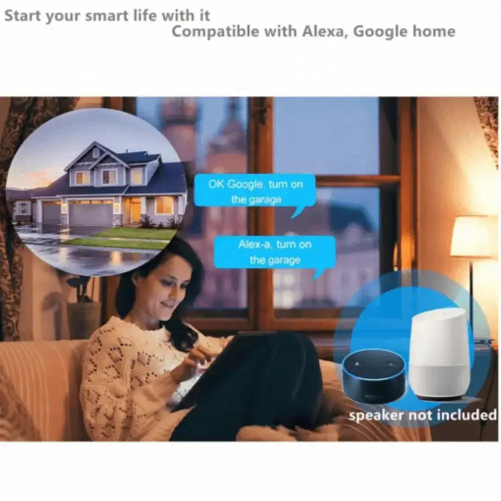 WiFi Smart Garage Door Opener – Remote, Voice & App Control