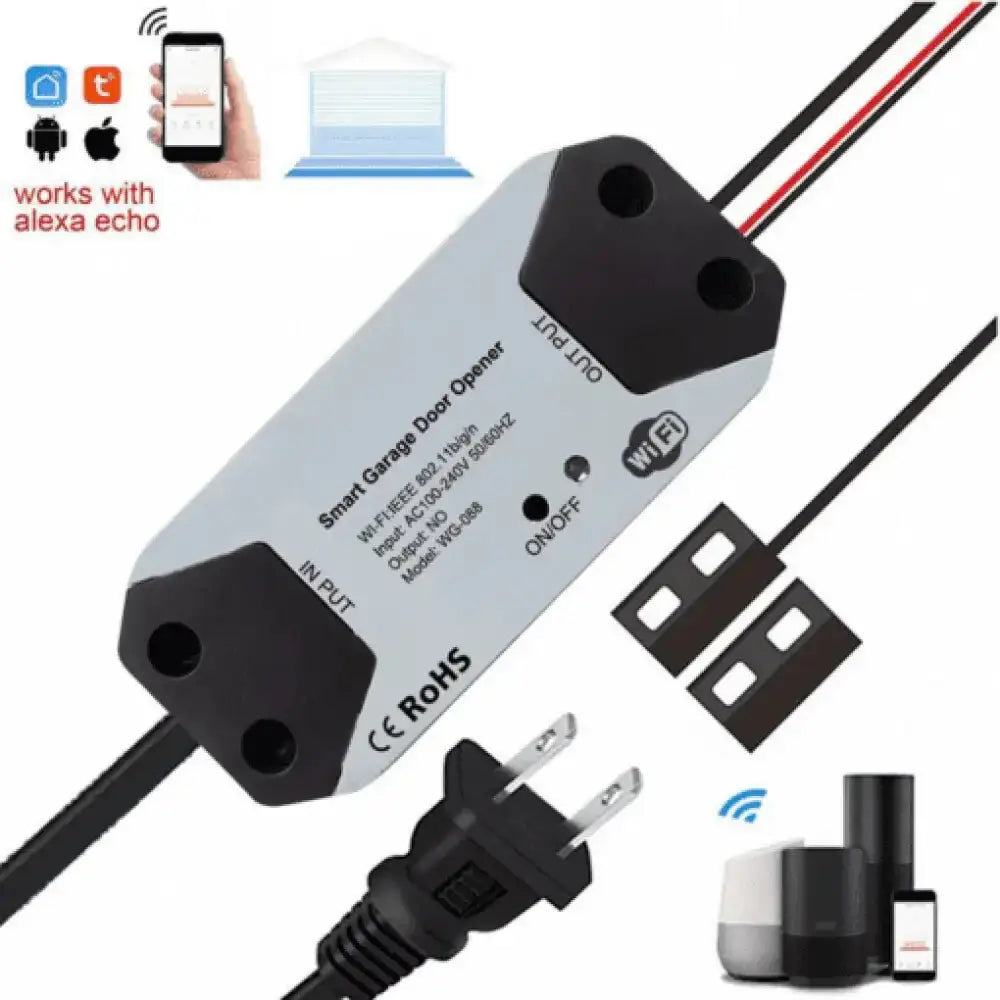 WiFi Smart Garage Door Opener – Remote, Voice & App Control