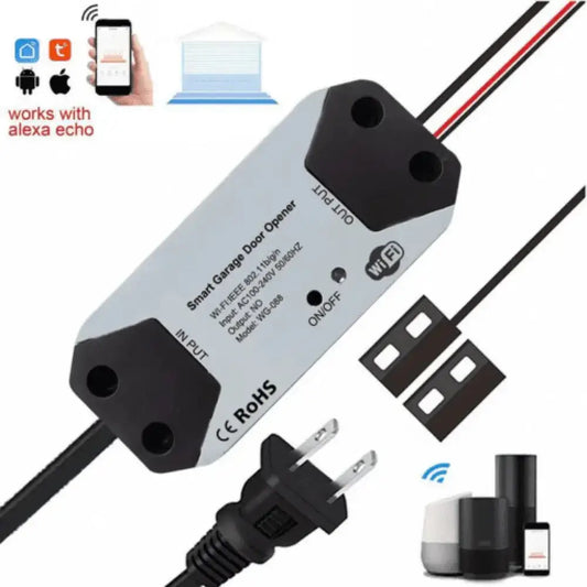 WiFi Smart Garage Door Opener – Remote, Voice & App Control