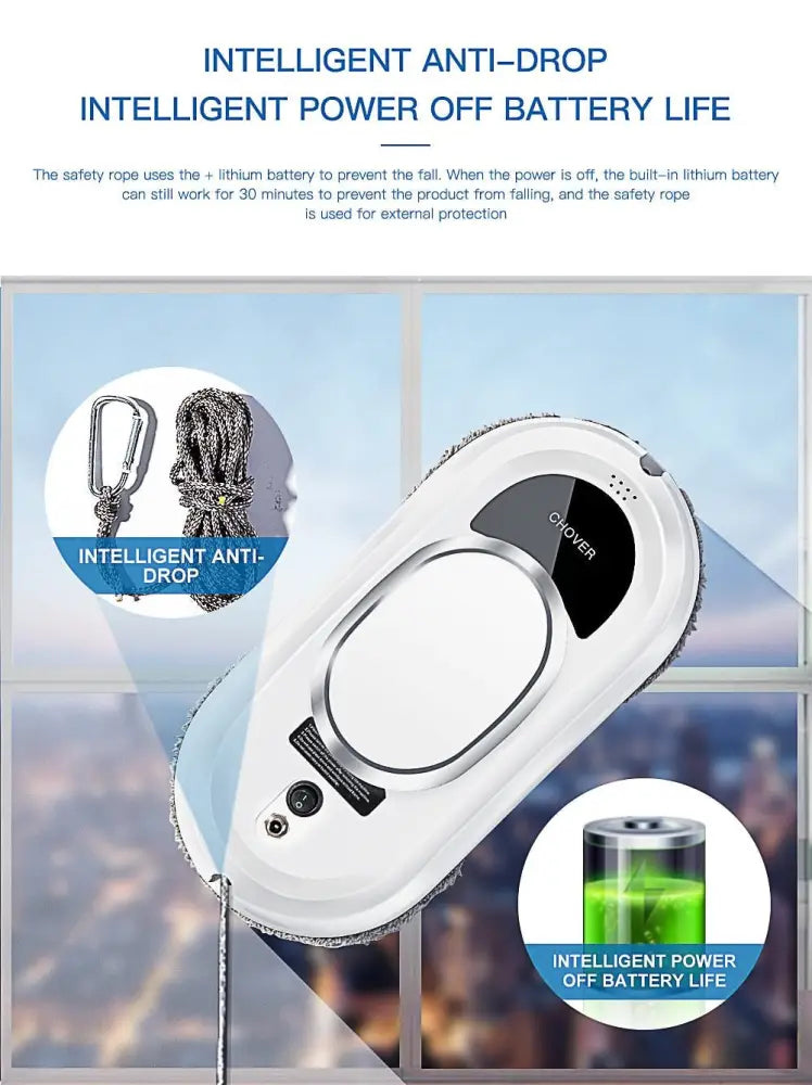 Window Cleaning Robot – AI Path Planning, 2700Pa Suction