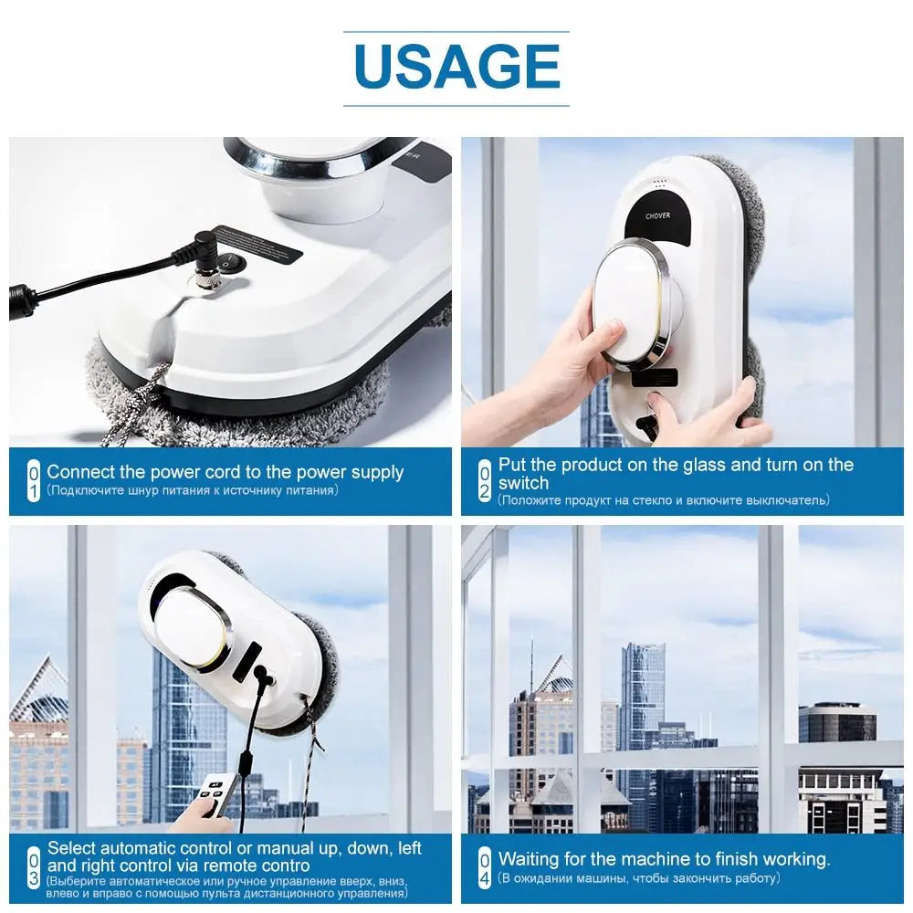 Window Cleaning Robot – AI Path Planning, 2700Pa Suction