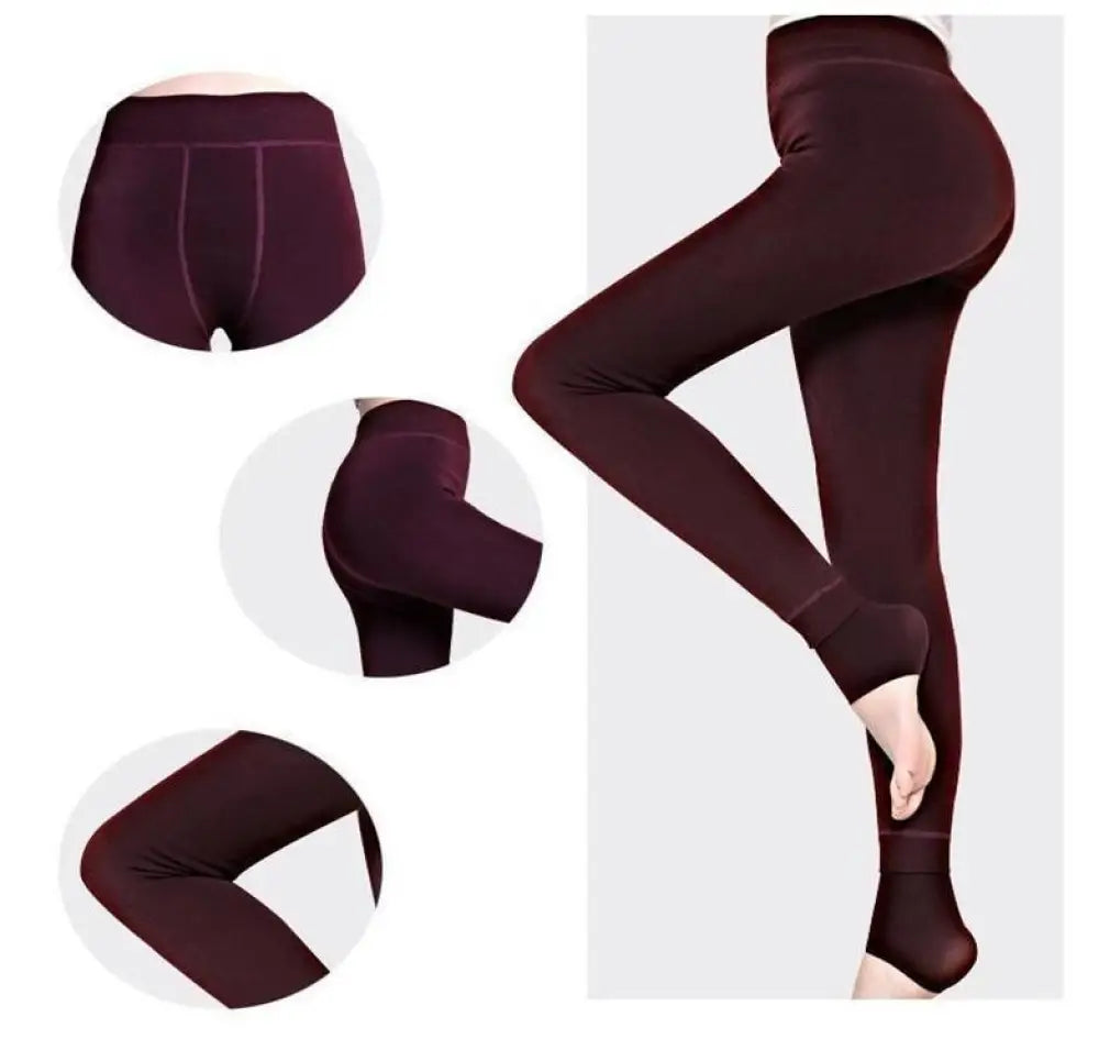 Winter Fleece Lined Thermal Leggings – High-Waist, 7 Colors