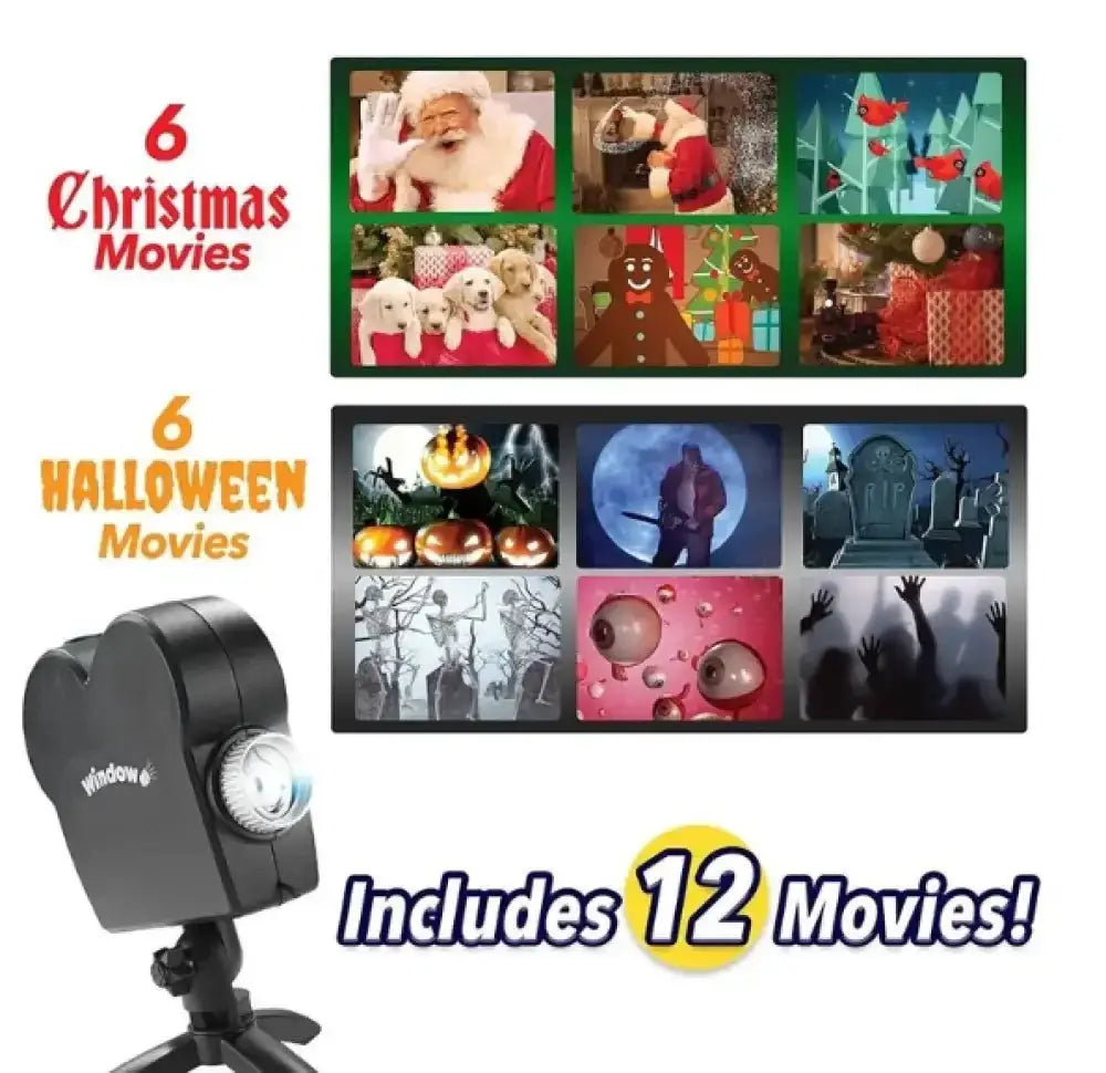 Winter Wonderland Window Projector – 12 Holiday Movies