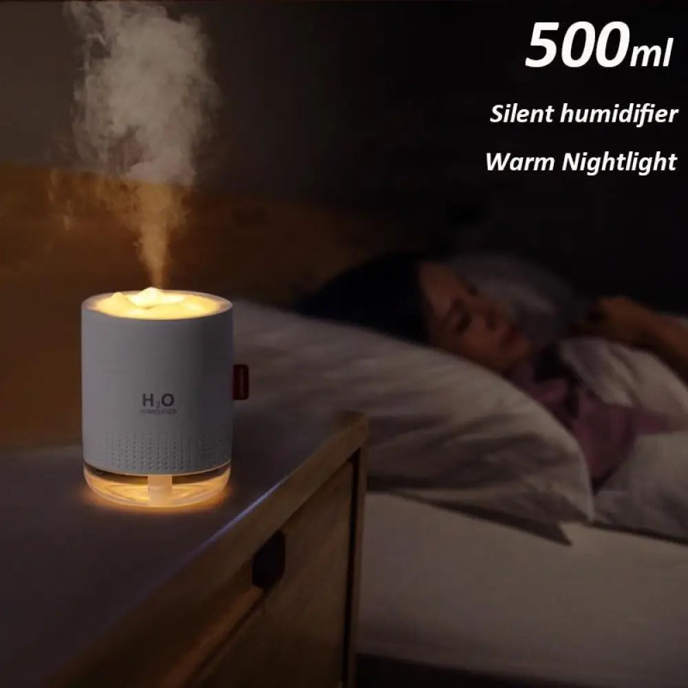 Wireless Air Humidifier – 750ml, LED Light & Essential Oils