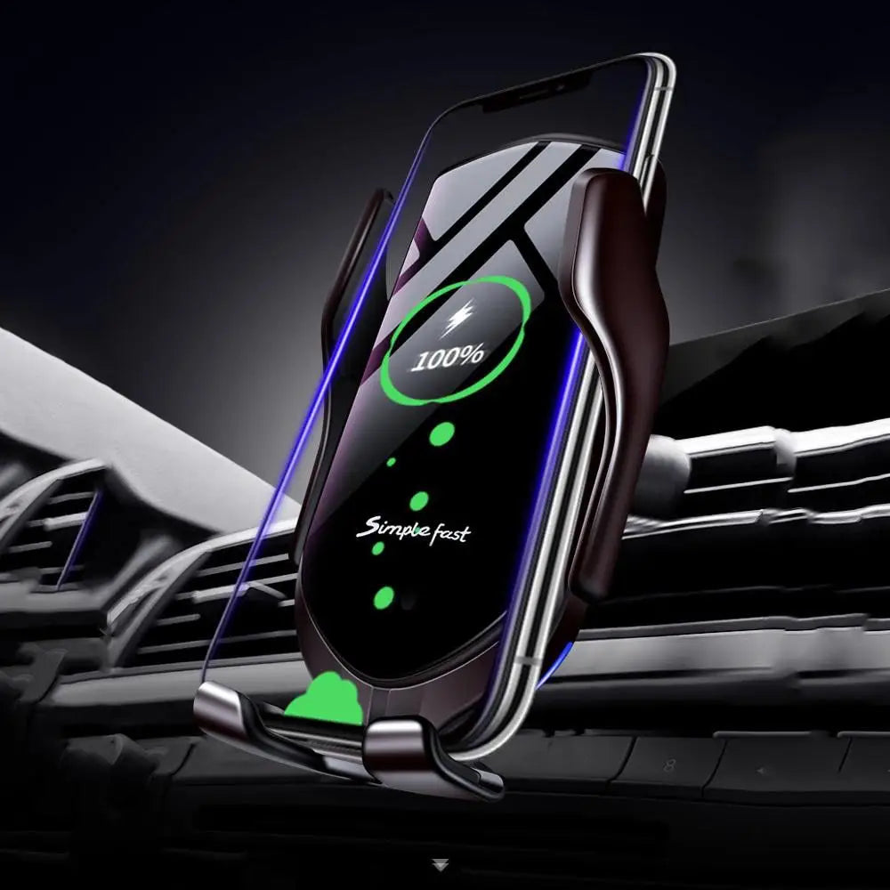 Wireless Auto Clamp Car Charger – 10W Fast, 360° Rotation