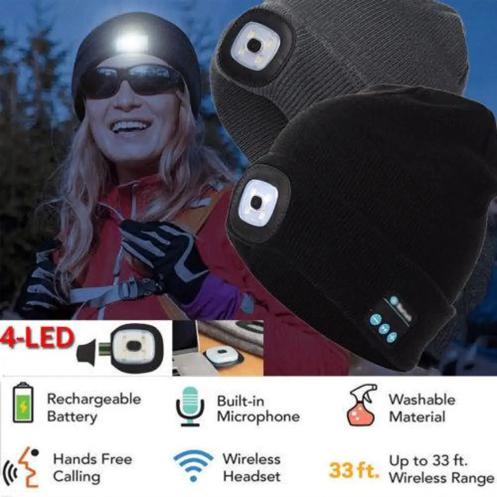 Wireless Bluetooth Headset Beanie – Music & Calls, 5Hr Play