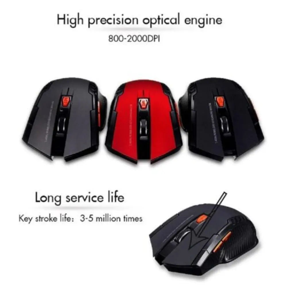 Wireless Computer Gaming Mouse – 2.4GHz, Adjustable DPI