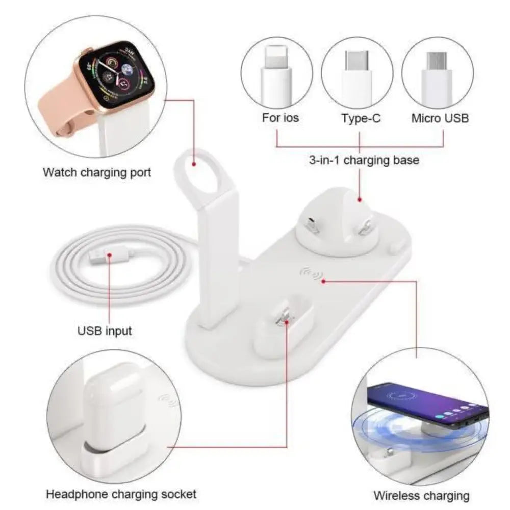 Wireless Smart Station Charging Dock – 6-in-1 Multi-Device