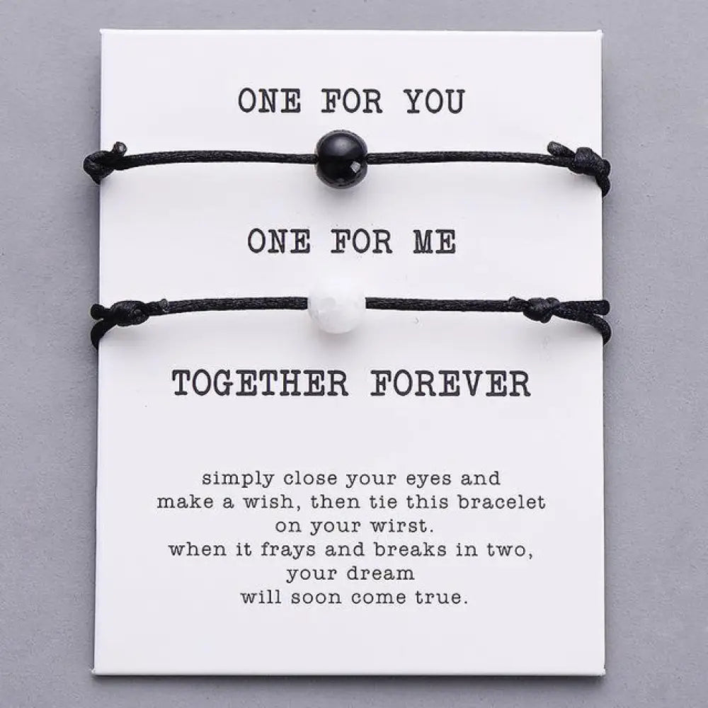Wish Stone Couples Bracelet Set – Adjustable Rope Style