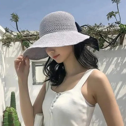 Women's Foldable Wide-Brim Beach Sun Hat – 7 Colors
