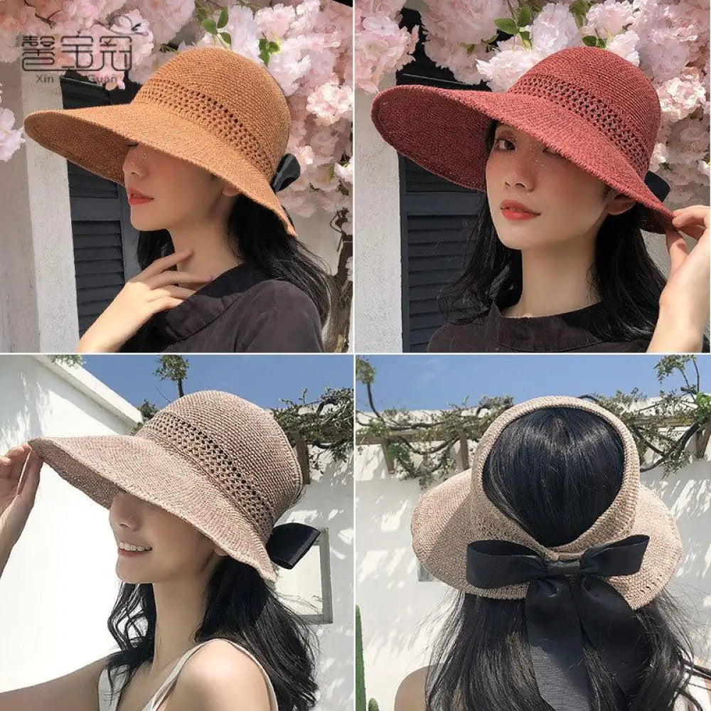 Women's Foldable Wide-Brim Beach Sun Hat – 7 Colors