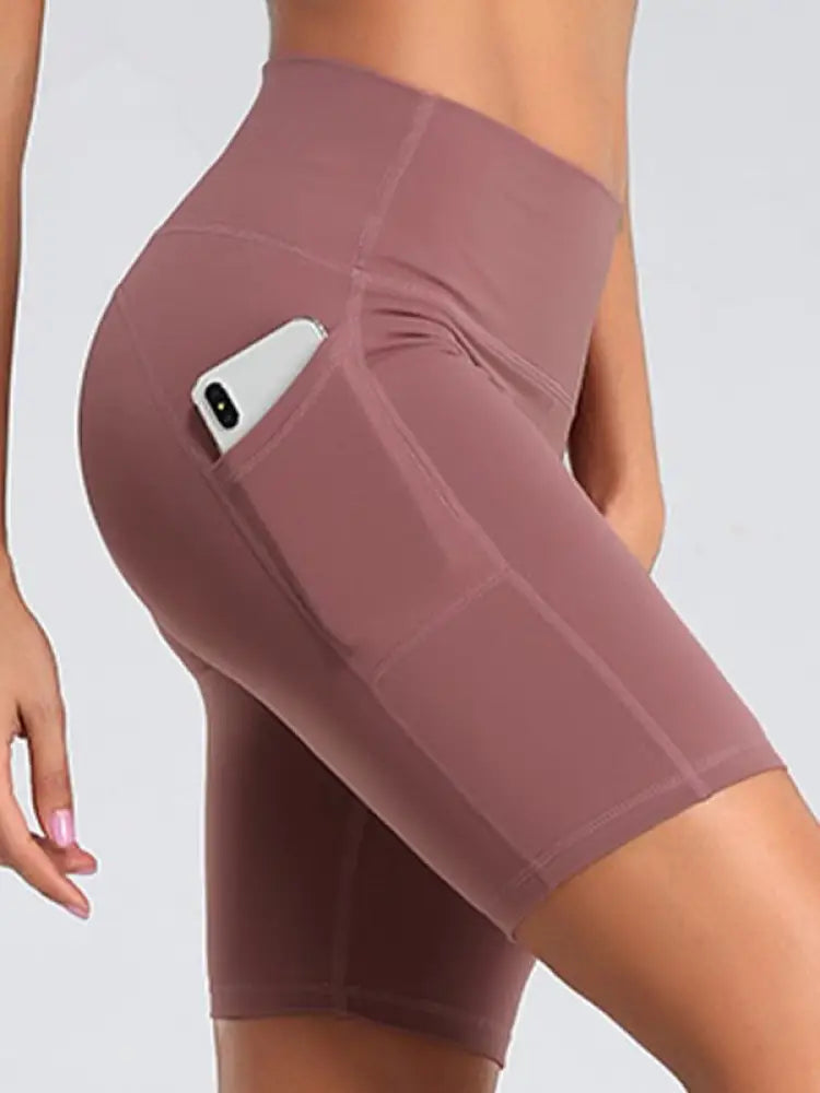 Women's High-Waist Bike Shorts – Compressive, Pocket, 5 Colors
