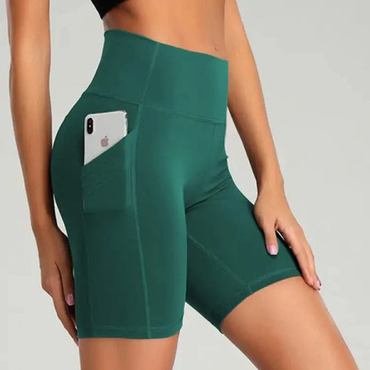 Women's High-Waist Bike Shorts – Compressive, Pocket, 5 Colors