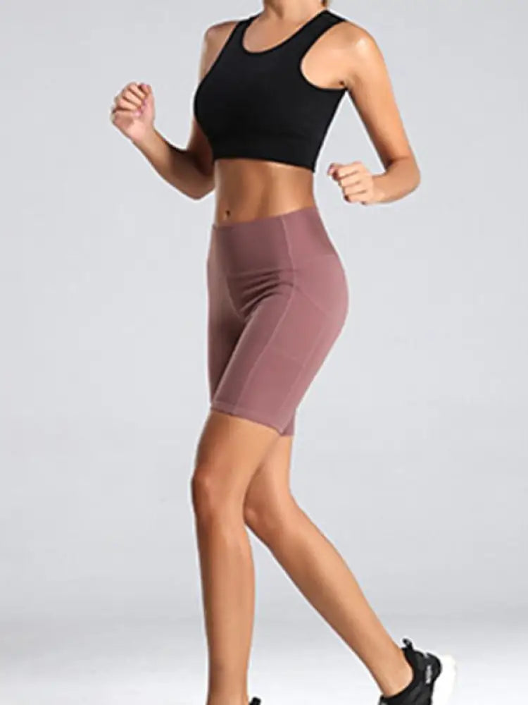 Women's High-Waist Bike Shorts – Compressive, Pocket, 5 Colors