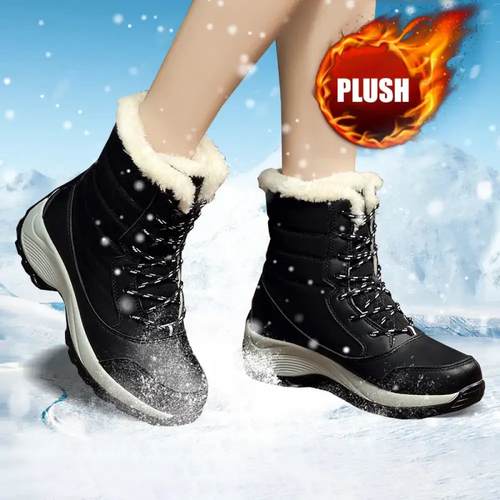 Women's Warm Ankle Snow Boots – Waterproof & Slip-Resistant