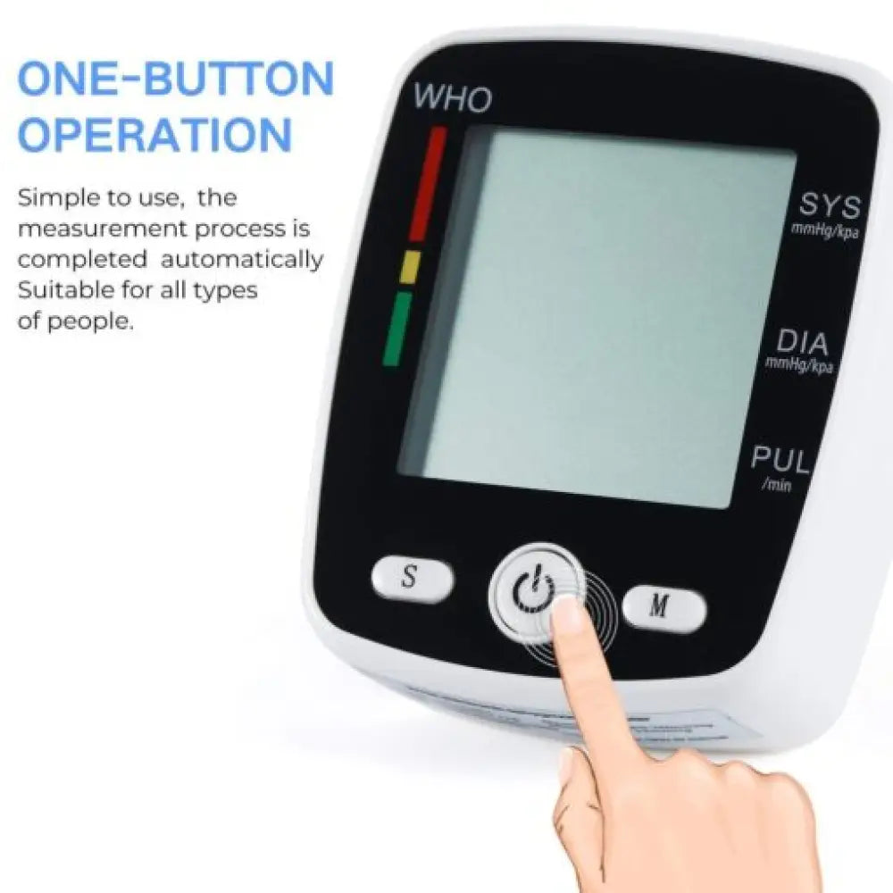 Wrist Blood Pressure Monitor – LCD Display One-Button Read