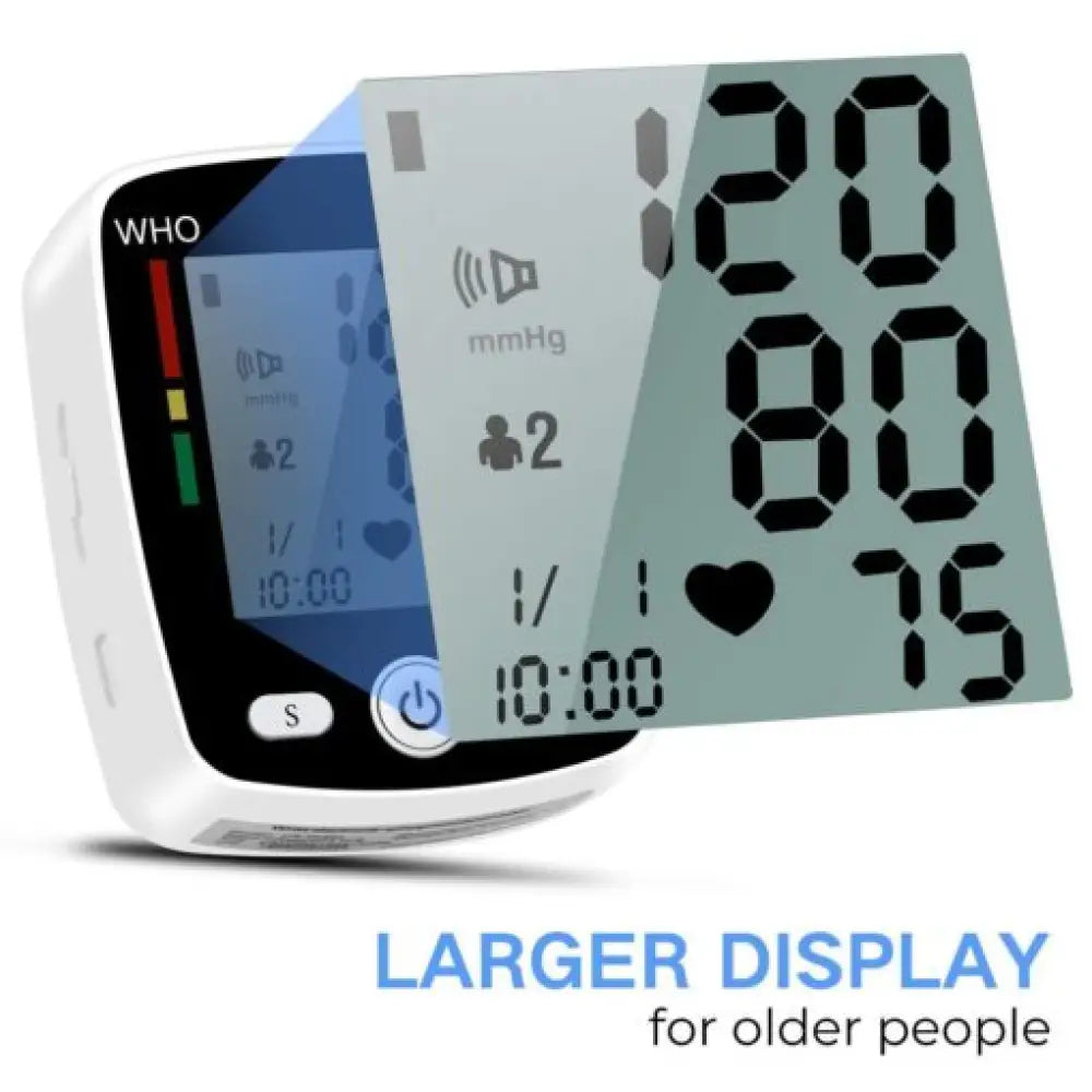 Wrist Blood Pressure Monitor – LCD Display One-Button Read