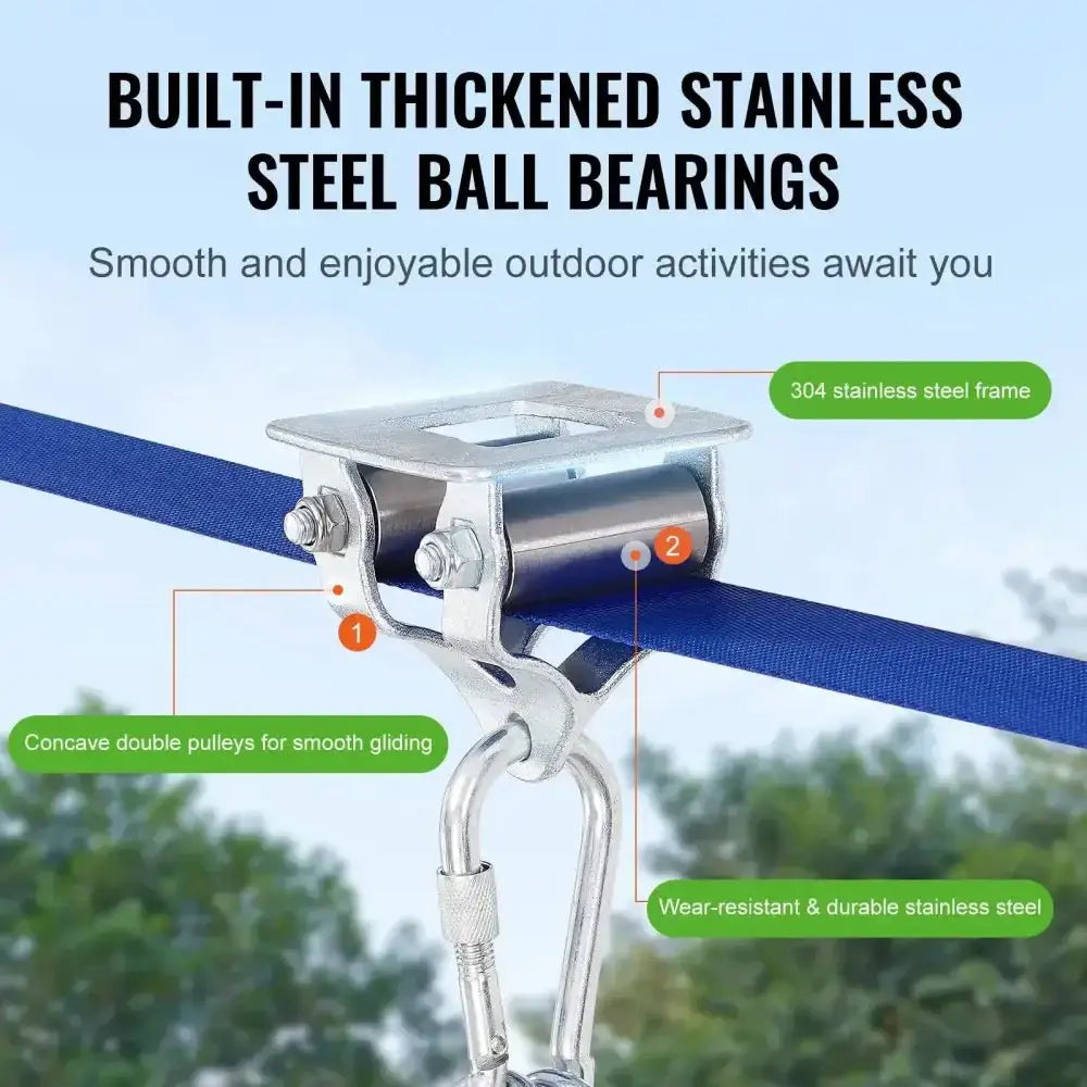Zipline Kit for Kids & Adults – 52ft Backyard Zip Line Set
