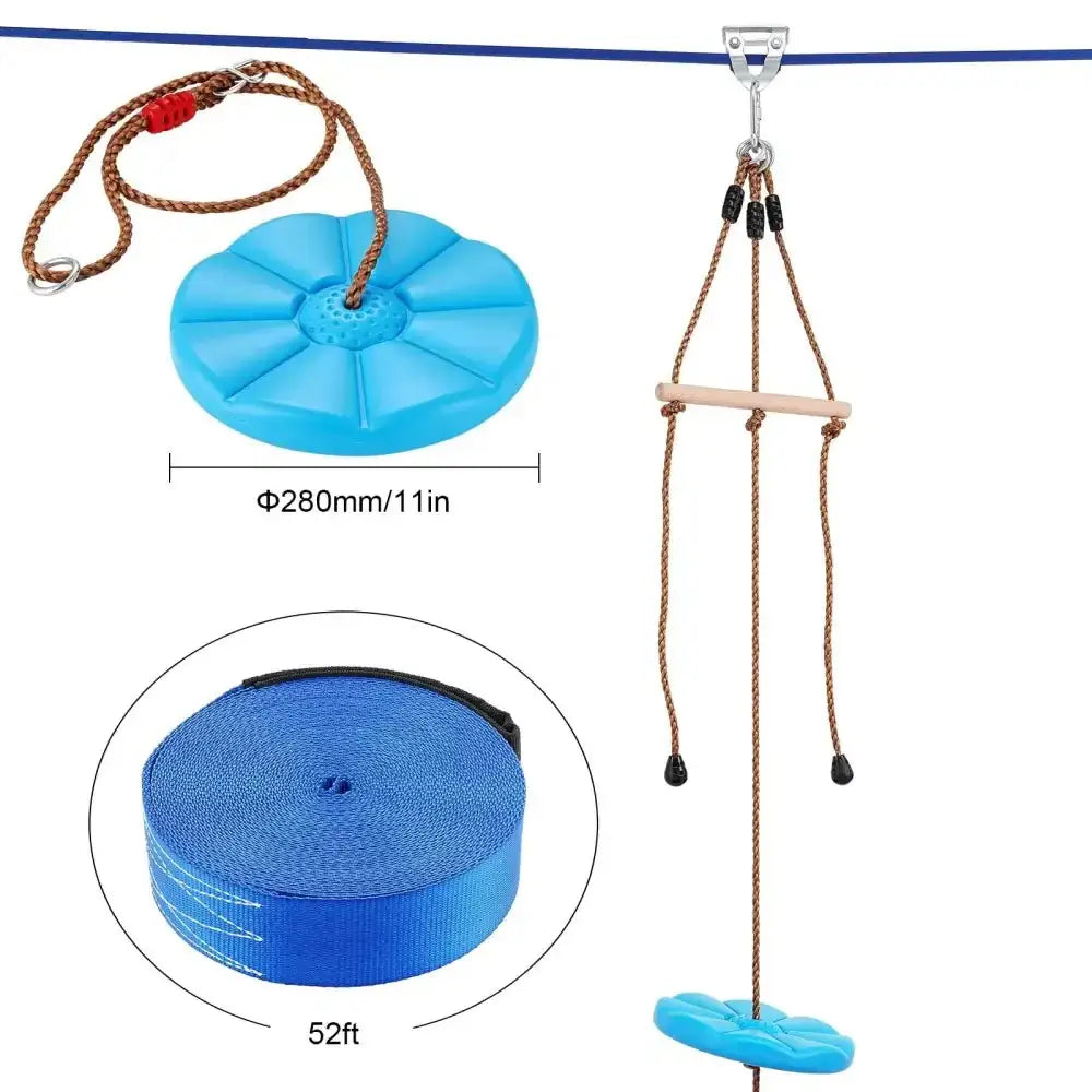 Zipline Kit for Kids & Adults – 52ft Backyard Zip Line Set