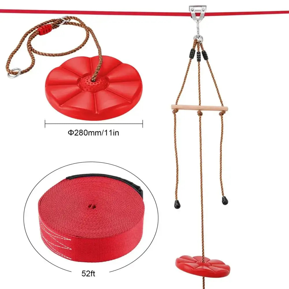 Zipline Kit for Kids & Adults – 52ft Backyard Zip Line Set