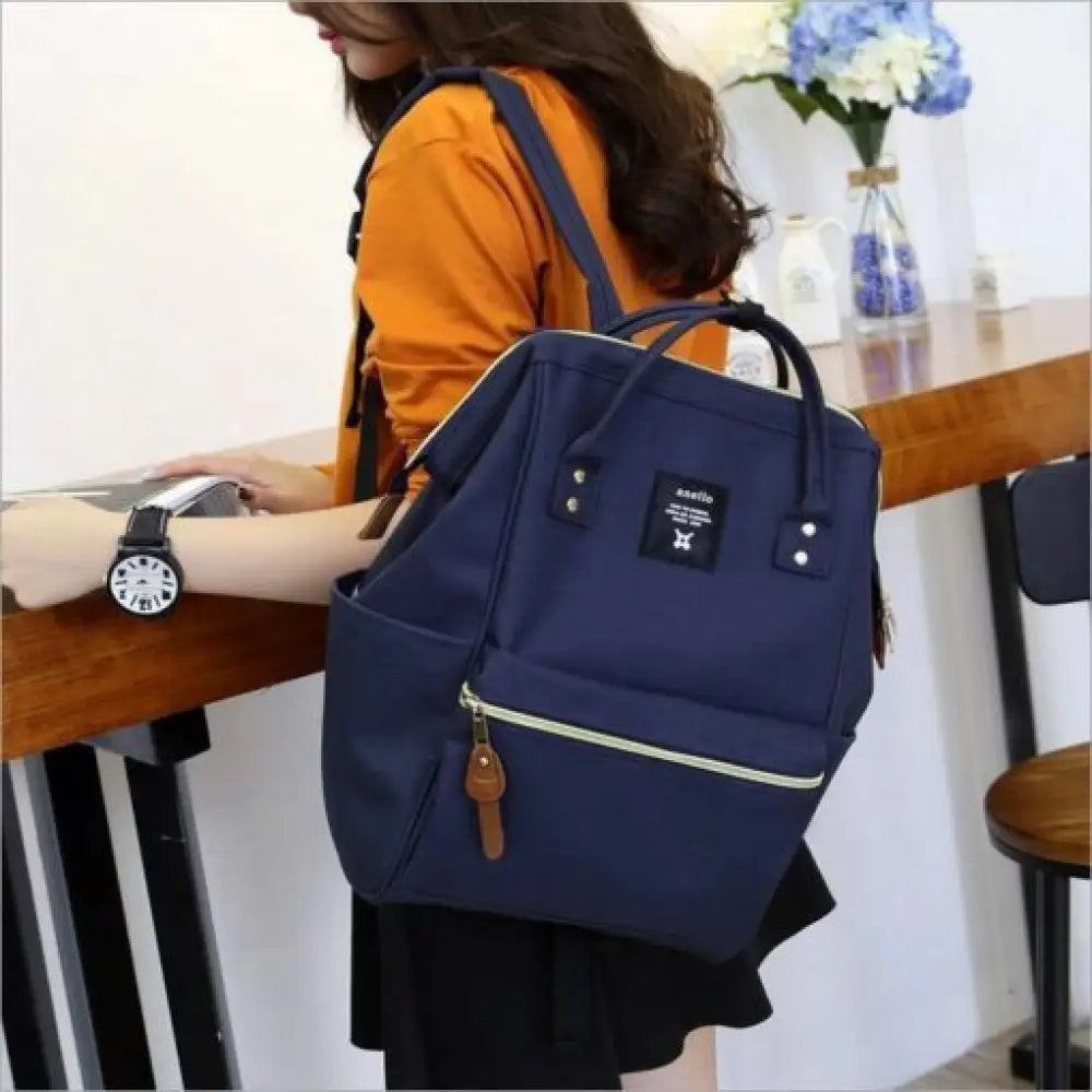 Zipper Rucksack Backpack – Lightweight Canvas Bag